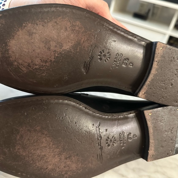 Santoni Men's Italian Black Leather Penny Loafer - size &.5 - Picture 4 of 7